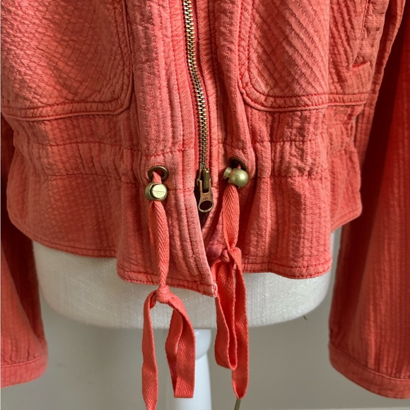 Anthropologie Joyce Textured Jacket Orange Coral - Picture 3 of 11